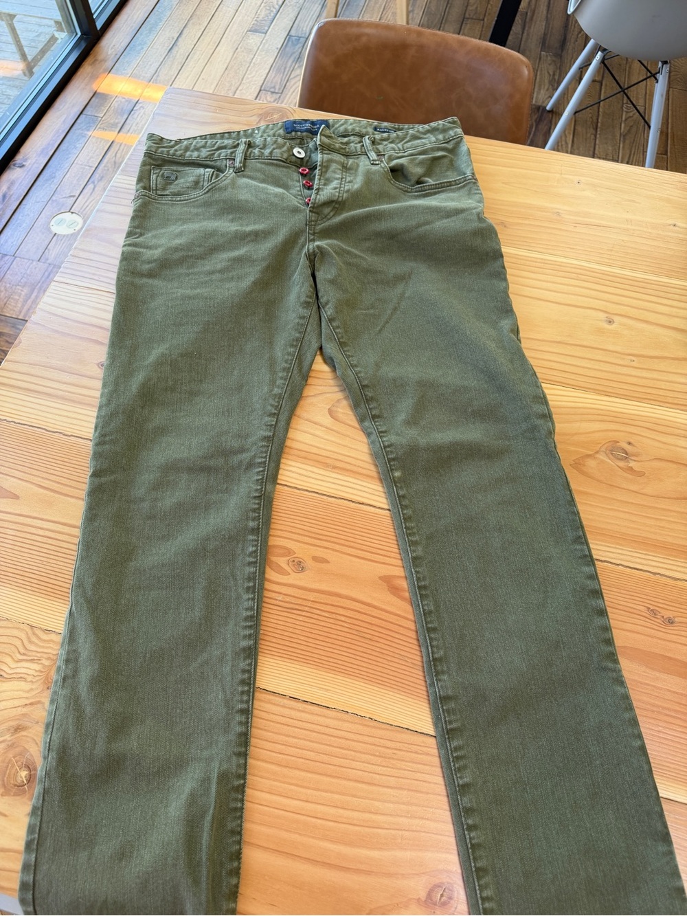 Scotch & Soda Olive Green Men’s Jeans - Classic Slim Fit